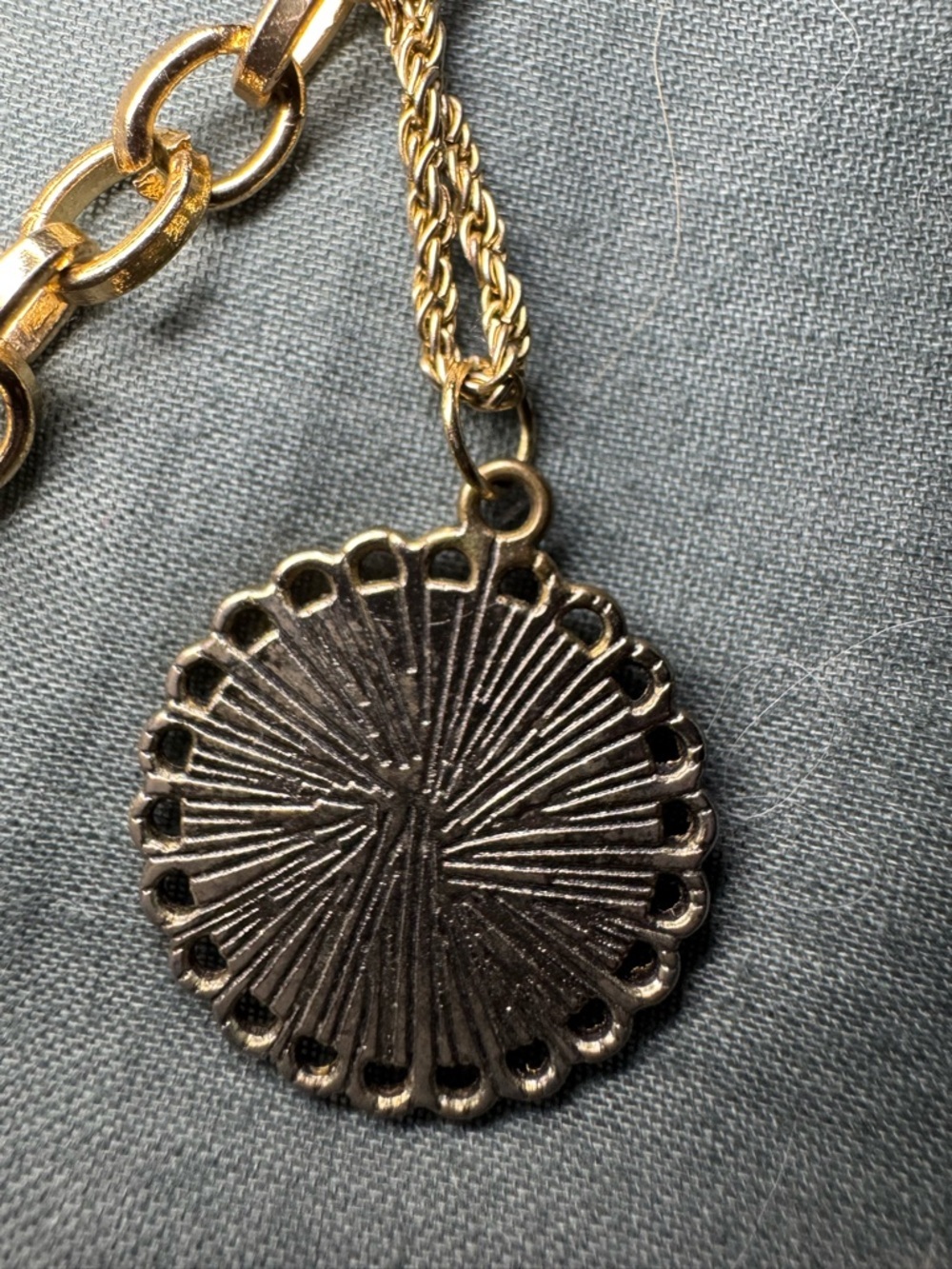 Layered Gold Necklace with Multicolor Crystal Butterfly Pendant - Picture 7 of 8